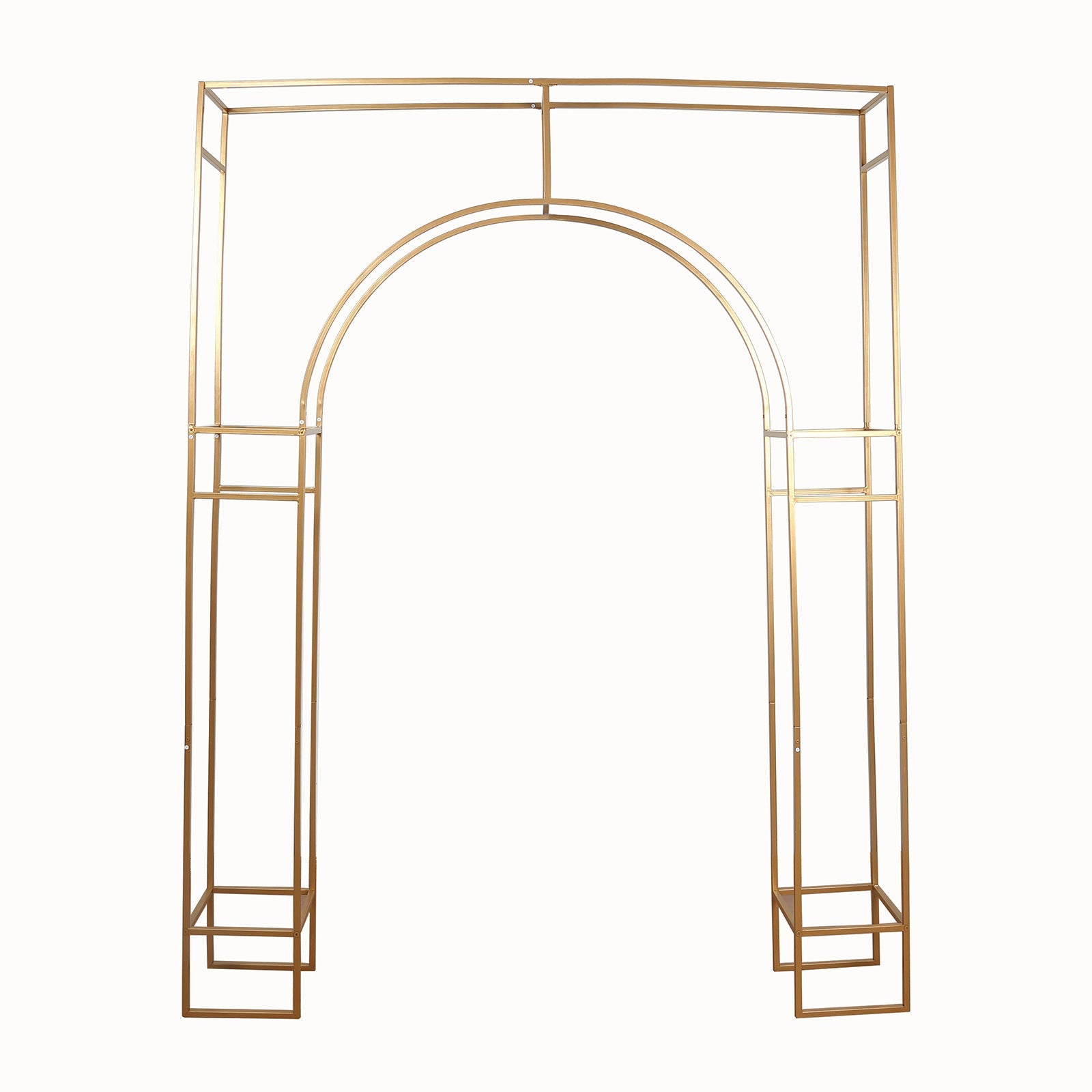 7ft Wedding Arch Rectangular Backdrop Stand – Arc de Triomphe Style 3D Heavy Duty Gold Metal Frame for Balloon & Floral Display