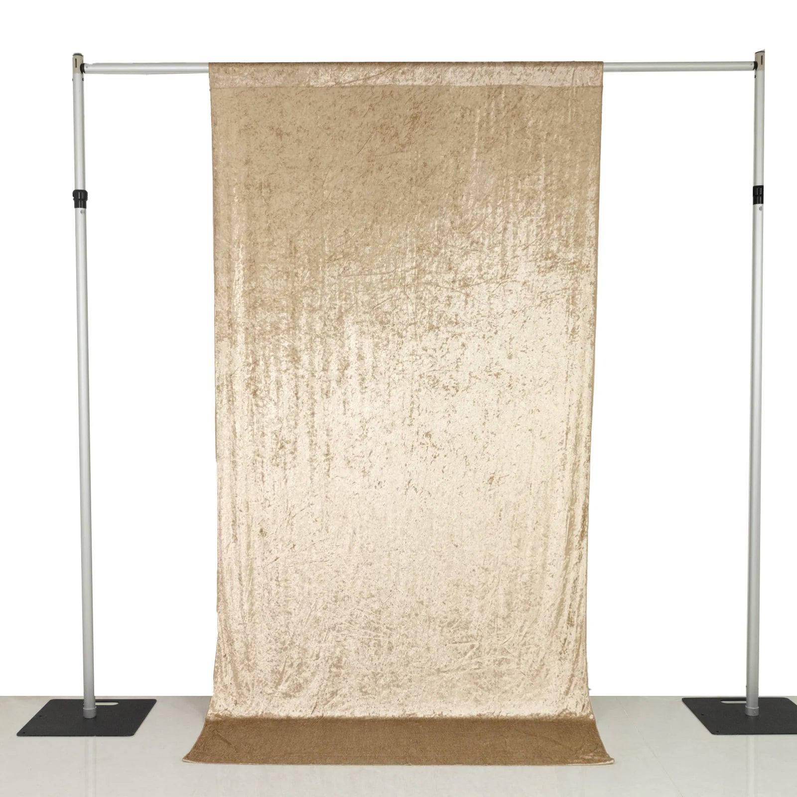 Beige Crushed Velvet Backdrop Curtain – 5ft x 10ft Event Drape with Rod Pocket, Privacy Panel for Photo Booths & Events