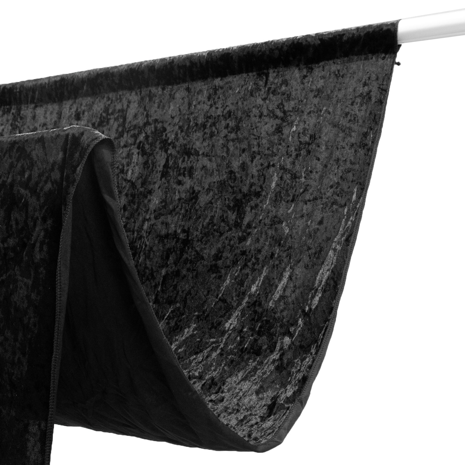 Black Crushed Velvet Backdrop Curtain – 5ft x 10ft Event Drape with Rod Pocket, Privacy Panel for Photo Booths & Events
