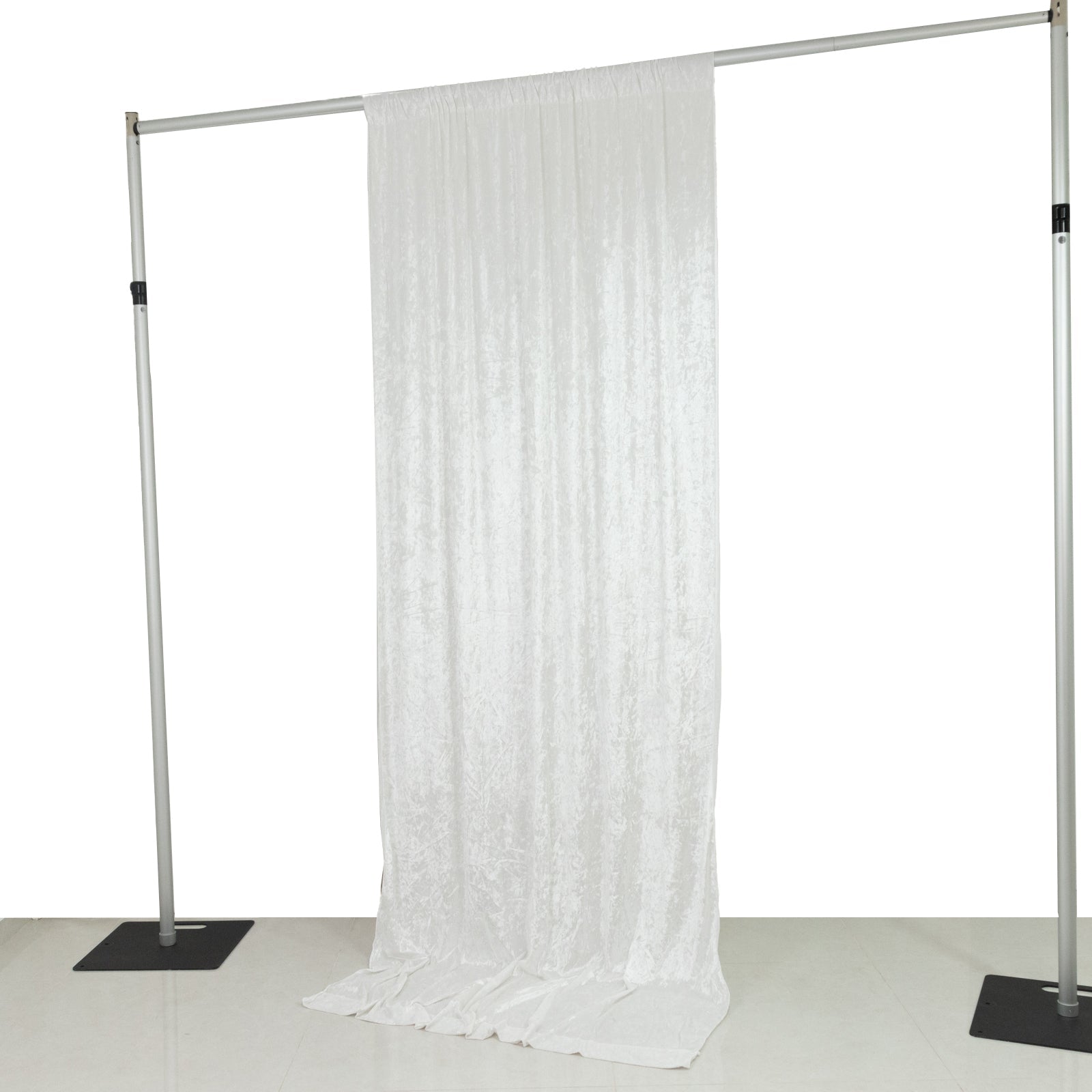 White Crushed Velvet Backdrop Curtain – 5ft x 10ft Event Drape with Rod Pocket, Privacy Panel for Photo Booths & Events