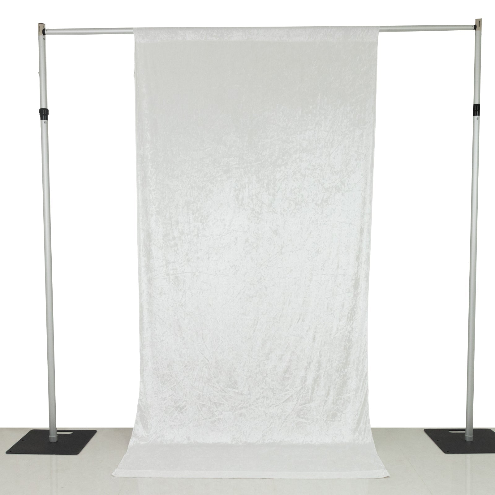 White Crushed Velvet Backdrop Curtain – 5ft x 10ft Event Drape with Rod Pocket, Privacy Panel for Photo Booths & Events