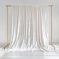 White Crushed Velvet Backdrop Curtain – 5ft x 10ft Event Drape with Rod Pocket, Privacy Panel for Photo Booths & Events