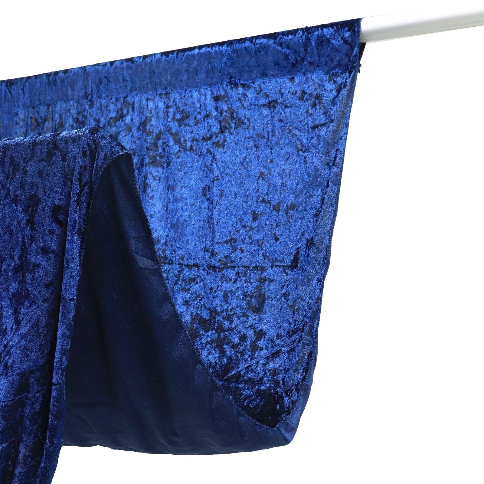 Navy Blue Crushed Velvet Backdrop Curtain – 5ft x 12ft Event Drape with Rod Pocket, Privacy Panel for Photo Booths & Events