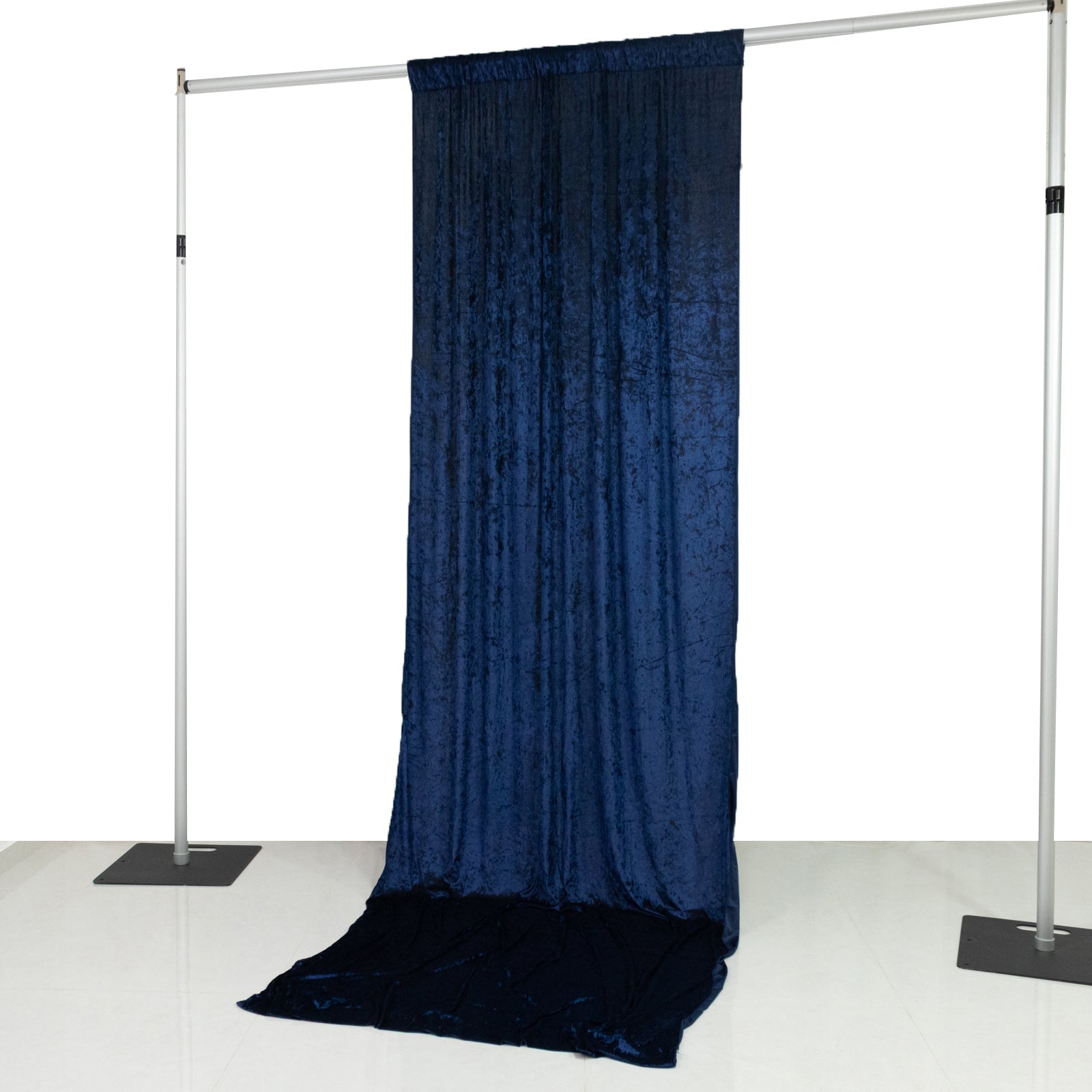 Navy Blue Crushed Velvet Backdrop Curtain – 5ft x 12ft Event Drape with Rod Pocket, Privacy Panel for Photo Booths & Events