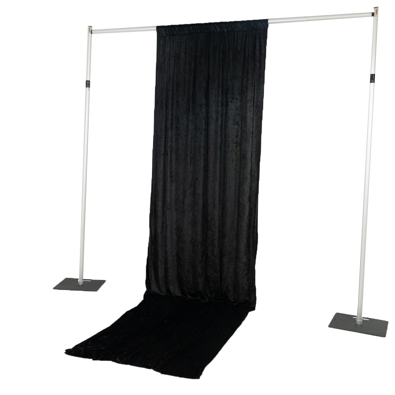 Black Crushed Velvet Backdrop Curtain – 5ft x 14ft Event Drape with Rod Pocket, Privacy Panel for Photo Booths & Events