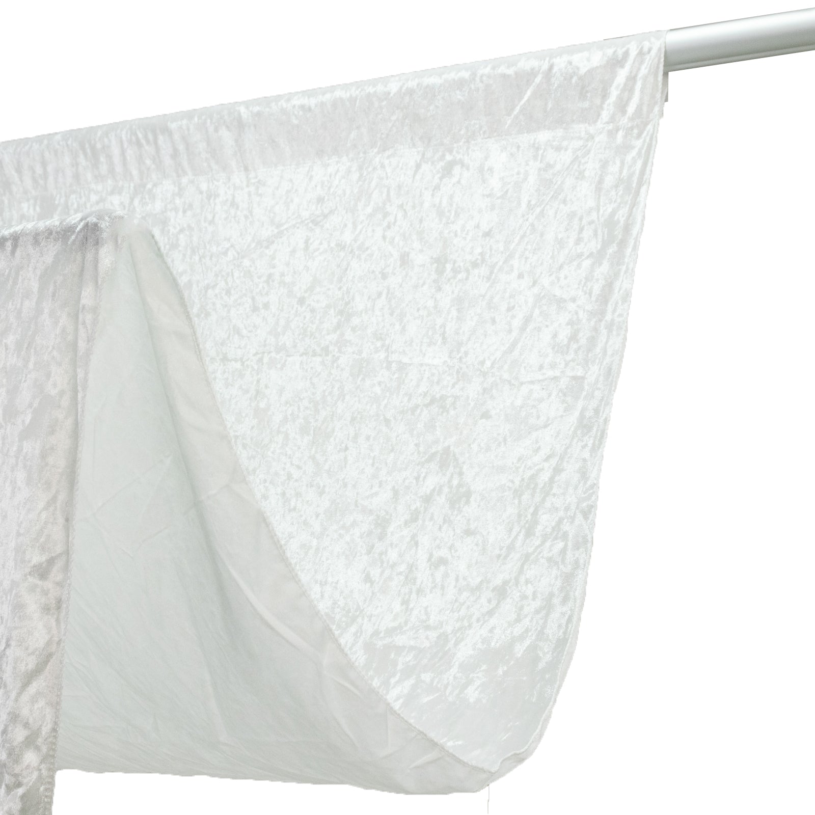 White Crushed Velvet Backdrop Curtain – 5ft x 14ft Event Drape with Rod Pocket, Privacy Panel for Photo Booths & Events