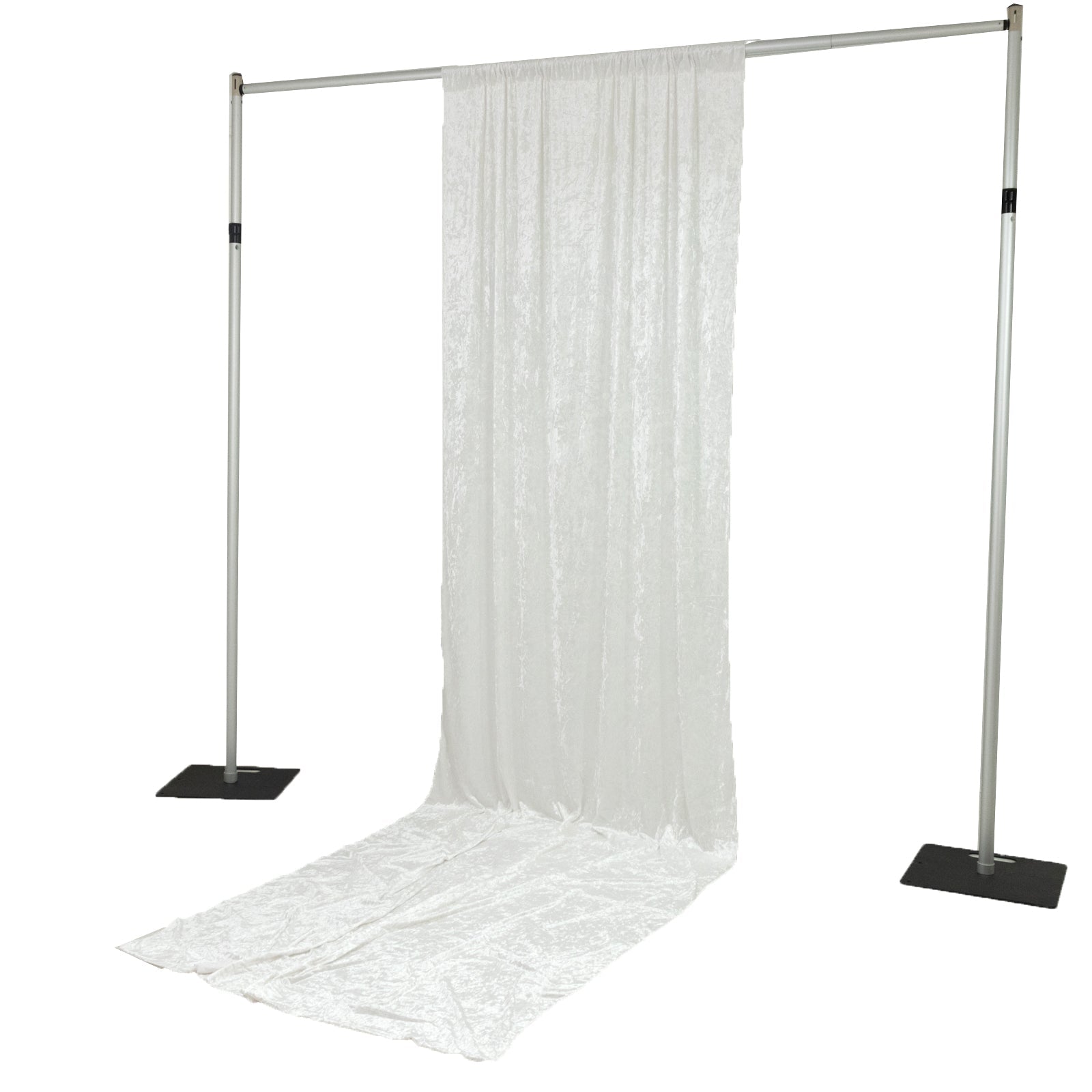 White Crushed Velvet Backdrop Curtain – 5ft x 14ft Event Drape with Rod Pocket, Privacy Panel for Photo Booths & Events
