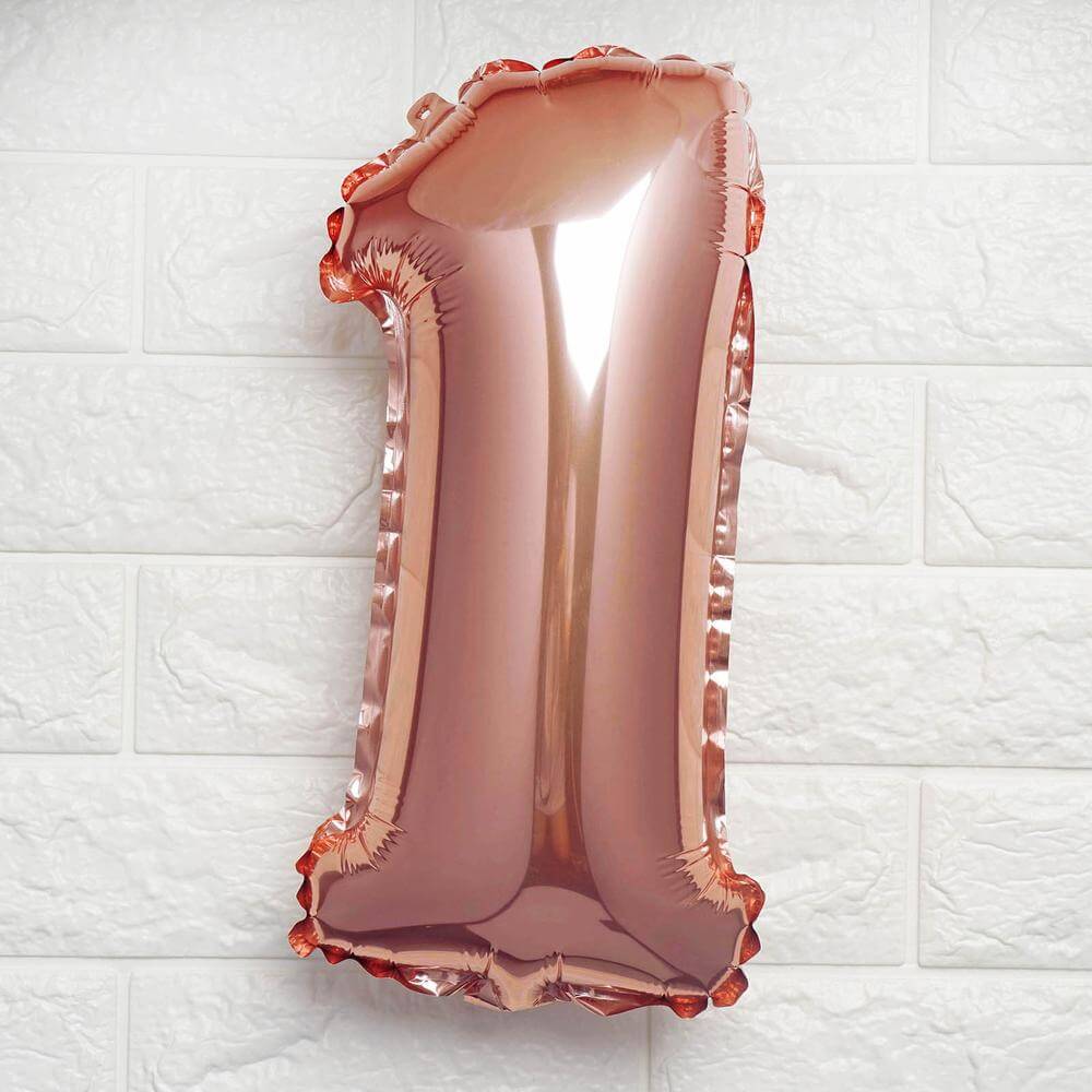 13" Rose Gold Letter Balloons, Metallic Mylar Foil Alphabet Balloons