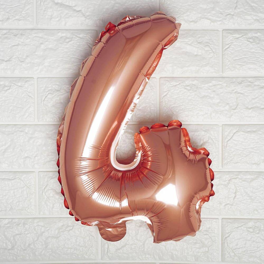 13" Rose Gold Letter Balloons, Metallic Mylar Foil Alphabet Balloons
