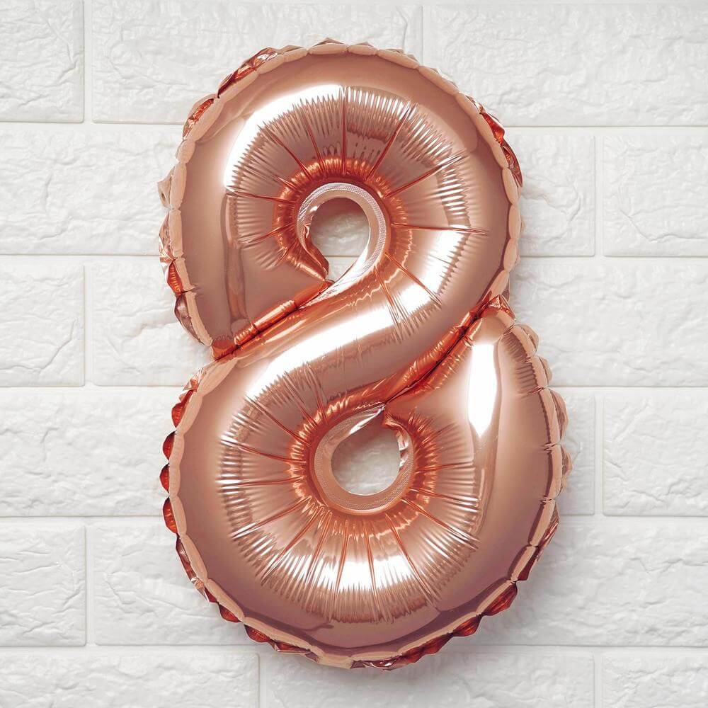 13" Rose Gold Letter Balloons, Metallic Mylar Foil Alphabet Balloons