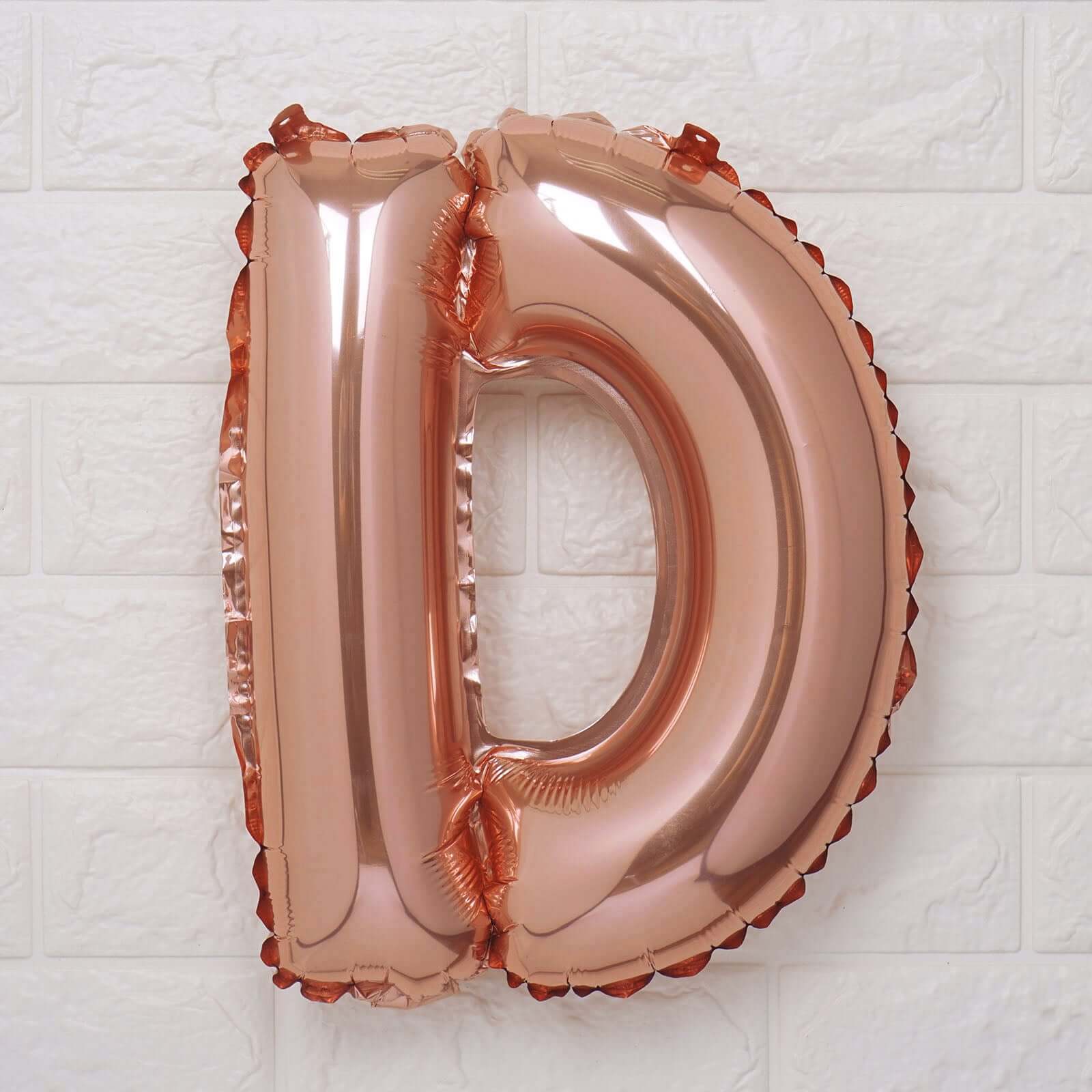 13" Rose Gold Letter Balloons, Metallic Mylar Foil Alphabet Balloons
