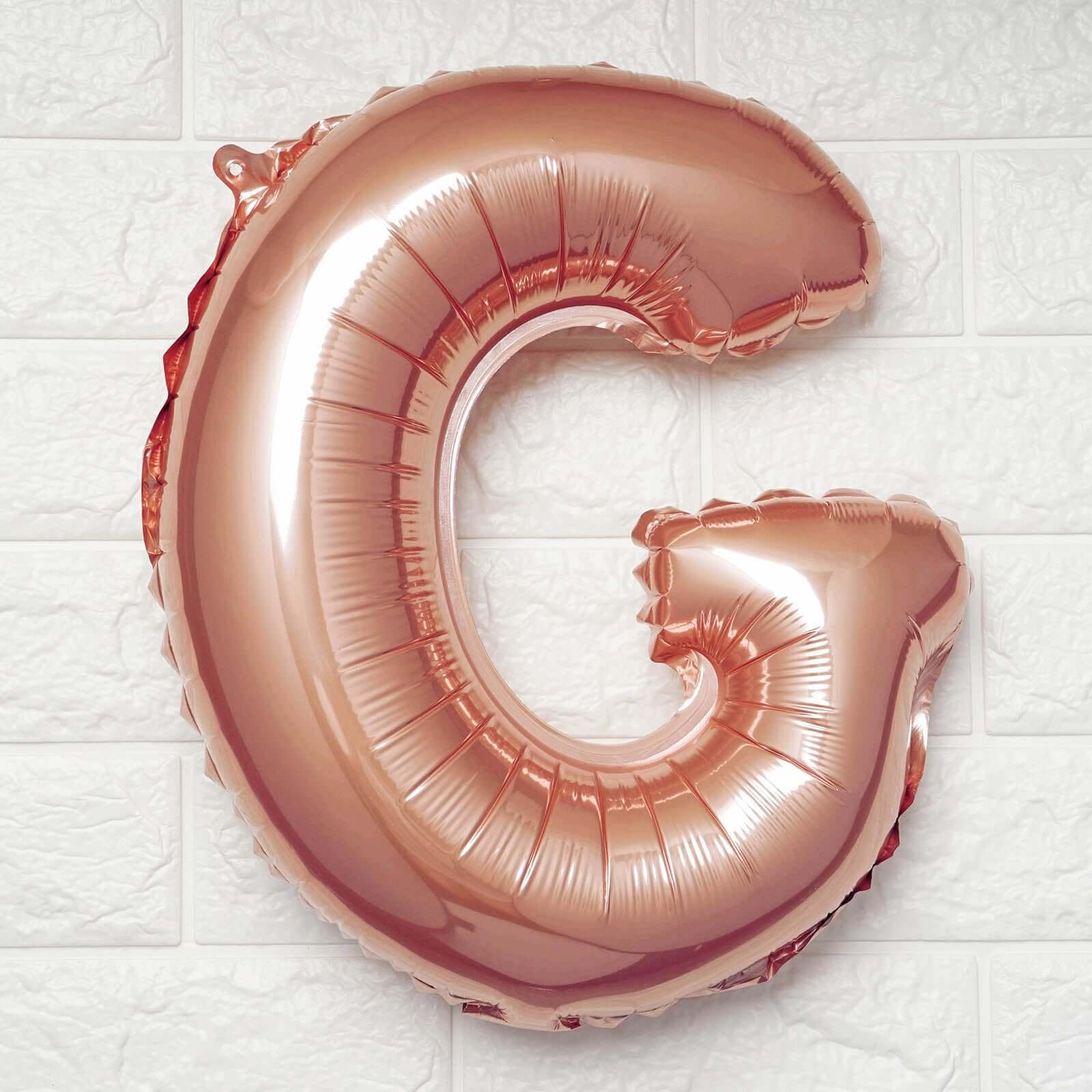 13" Rose Gold Letter Balloons, Metallic Mylar Foil Alphabet Balloons