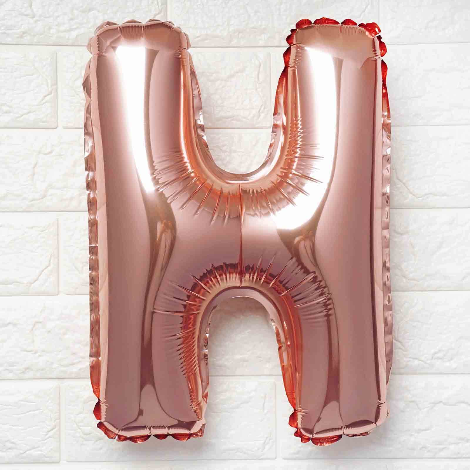 13" Rose Gold Letter Balloons, Metallic Mylar Foil Alphabet Balloons