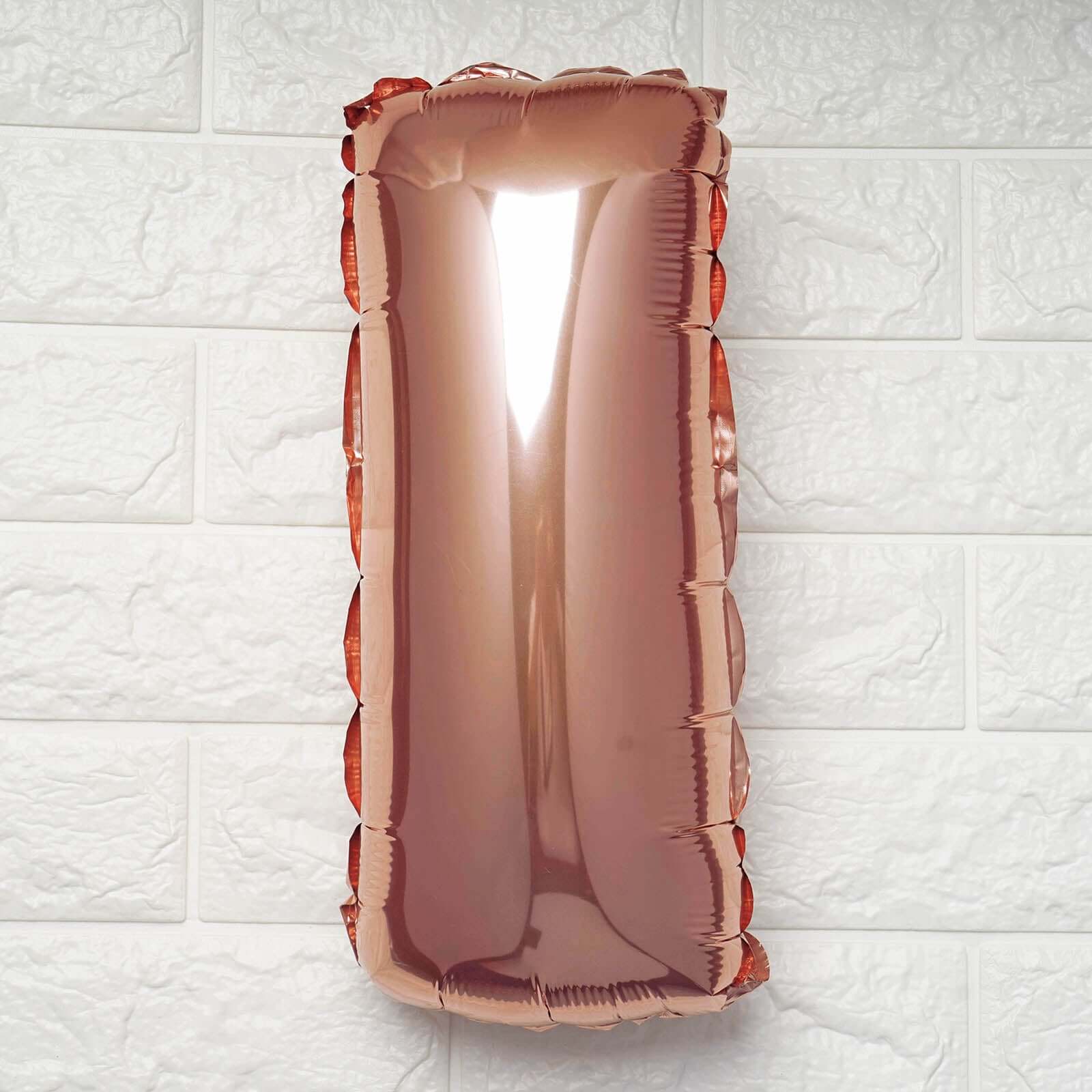 13" Rose Gold Letter Balloons, Metallic Mylar Foil Alphabet Balloons