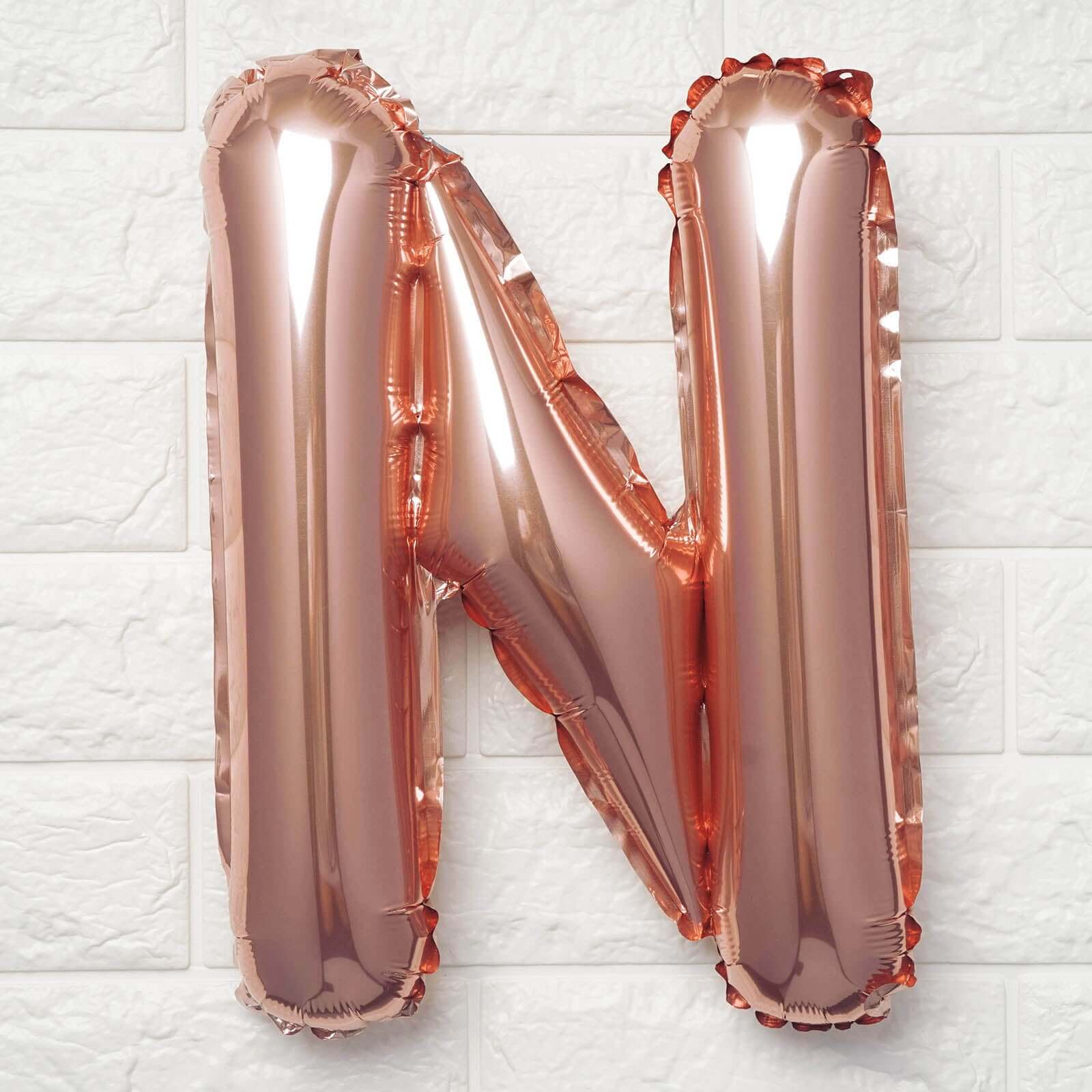 13" Rose Gold Letter Balloons, Metallic Mylar Foil Alphabet Balloons