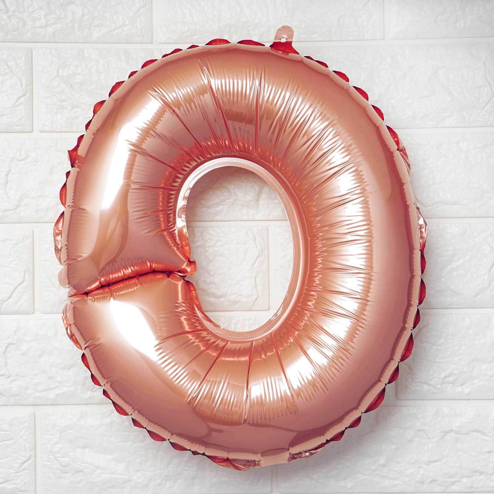 13" Rose Gold Letter Balloons, Metallic Mylar Foil Alphabet Balloons