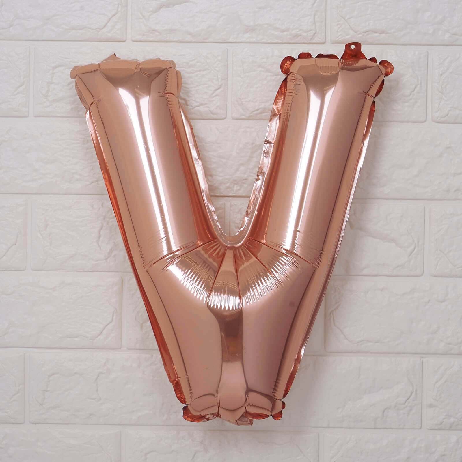 13" Rose Gold Letter Balloons, Metallic Mylar Foil Alphabet Balloons