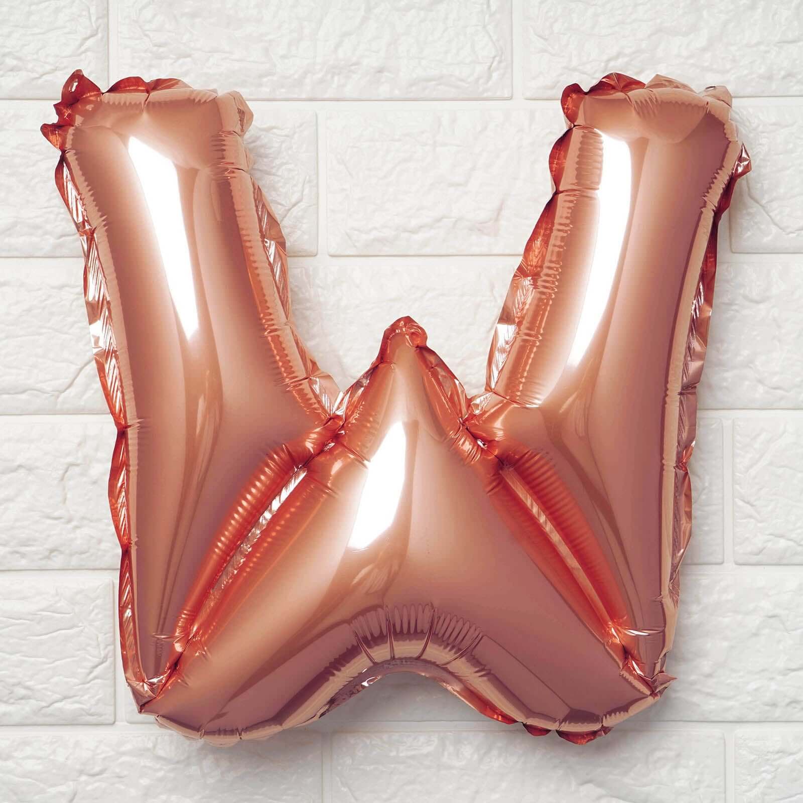 13" Rose Gold Letter Balloons, Metallic Mylar Foil Alphabet Balloons