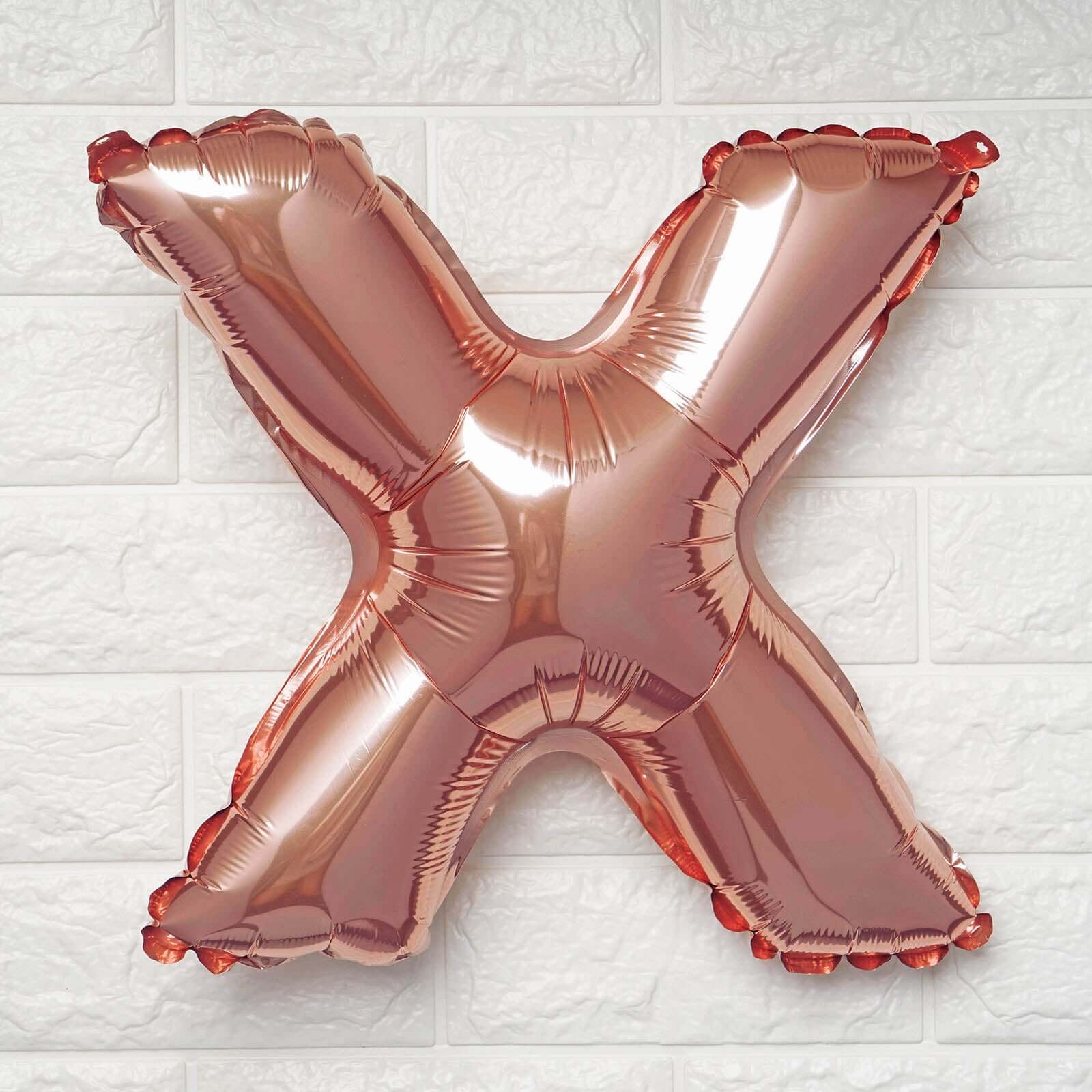 13" Rose Gold Letter Balloons, Metallic Mylar Foil Alphabet Balloons
