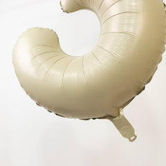 Matte Cream Number Balloons 0-9 – 35" Large Mylar Foil Balloons, Air or Helium Fill