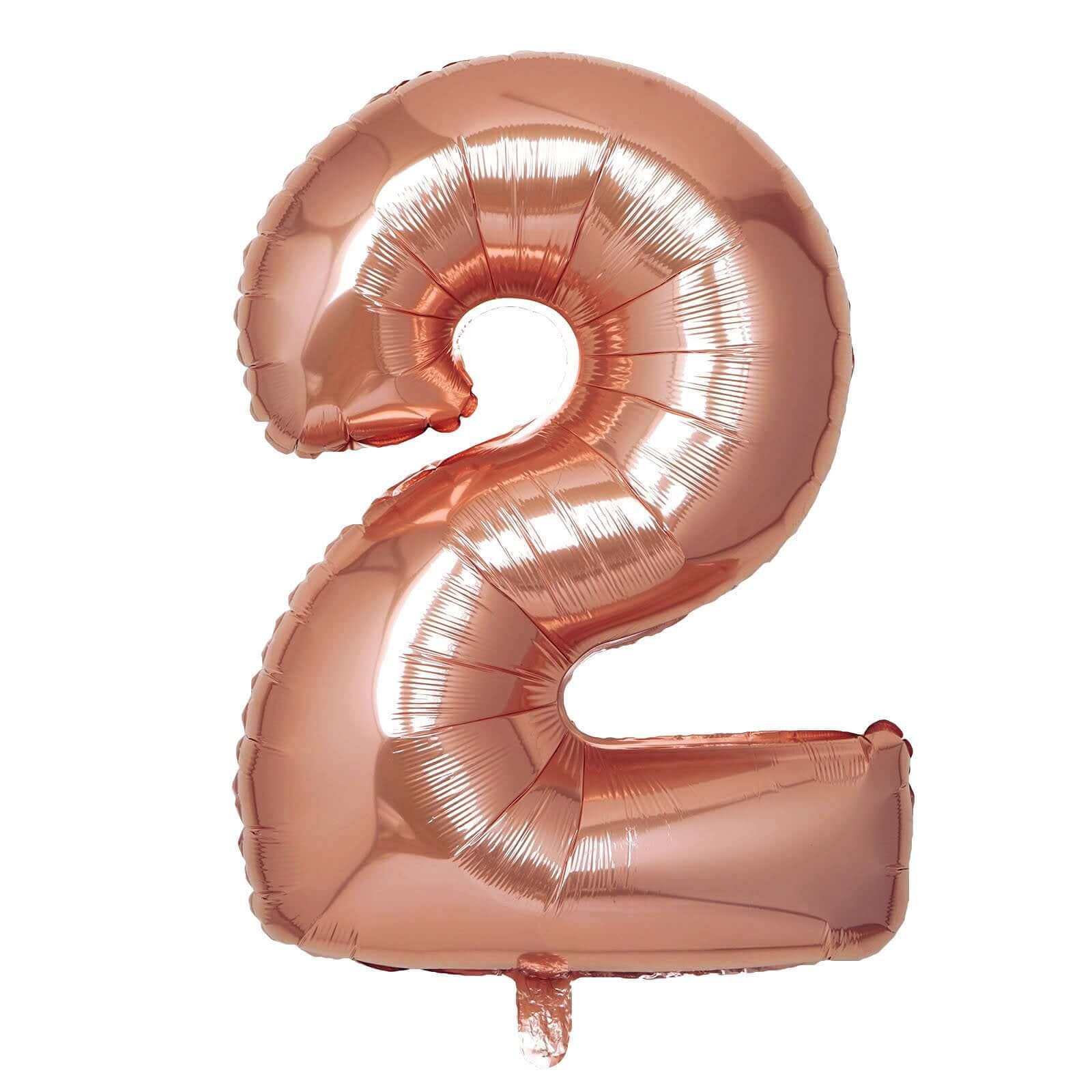 35" Rose Gold Letter and Number Balloons, Metallic Mylar Foil Helium Air Balloons