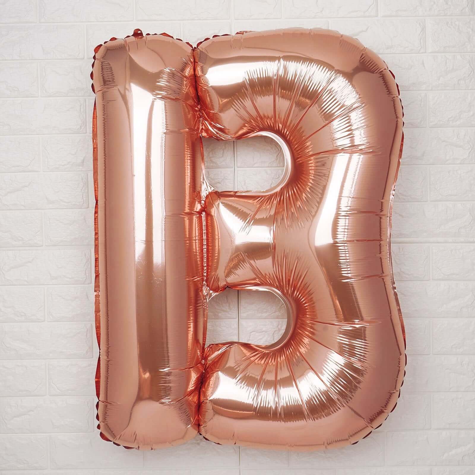 35" Rose Gold Letter and Number Balloons, Metallic Mylar Foil Helium Air Balloons