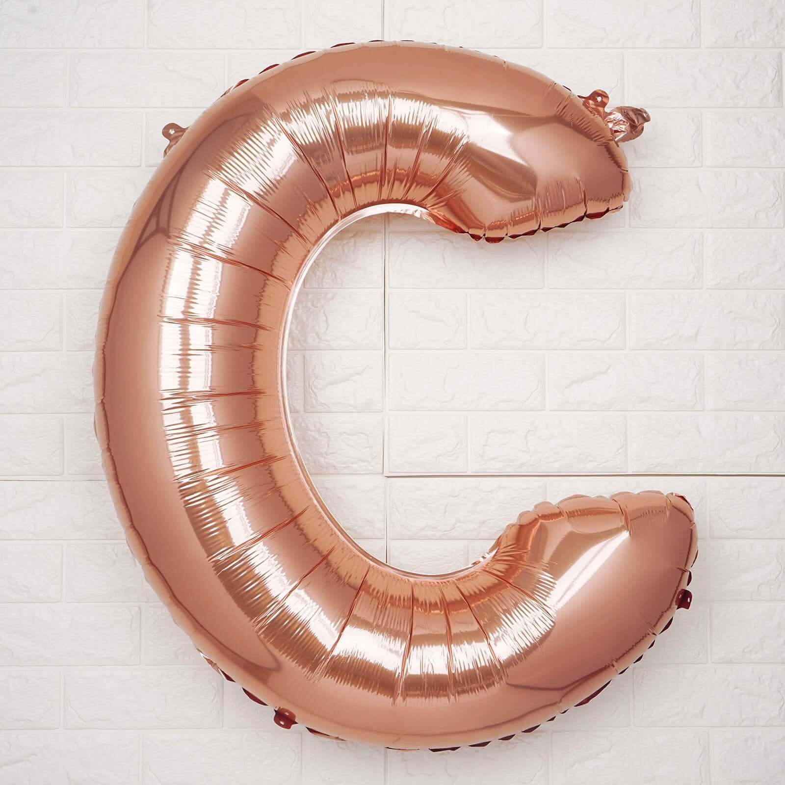 35" Rose Gold Letter and Number Balloons, Metallic Mylar Foil Helium Air Balloons