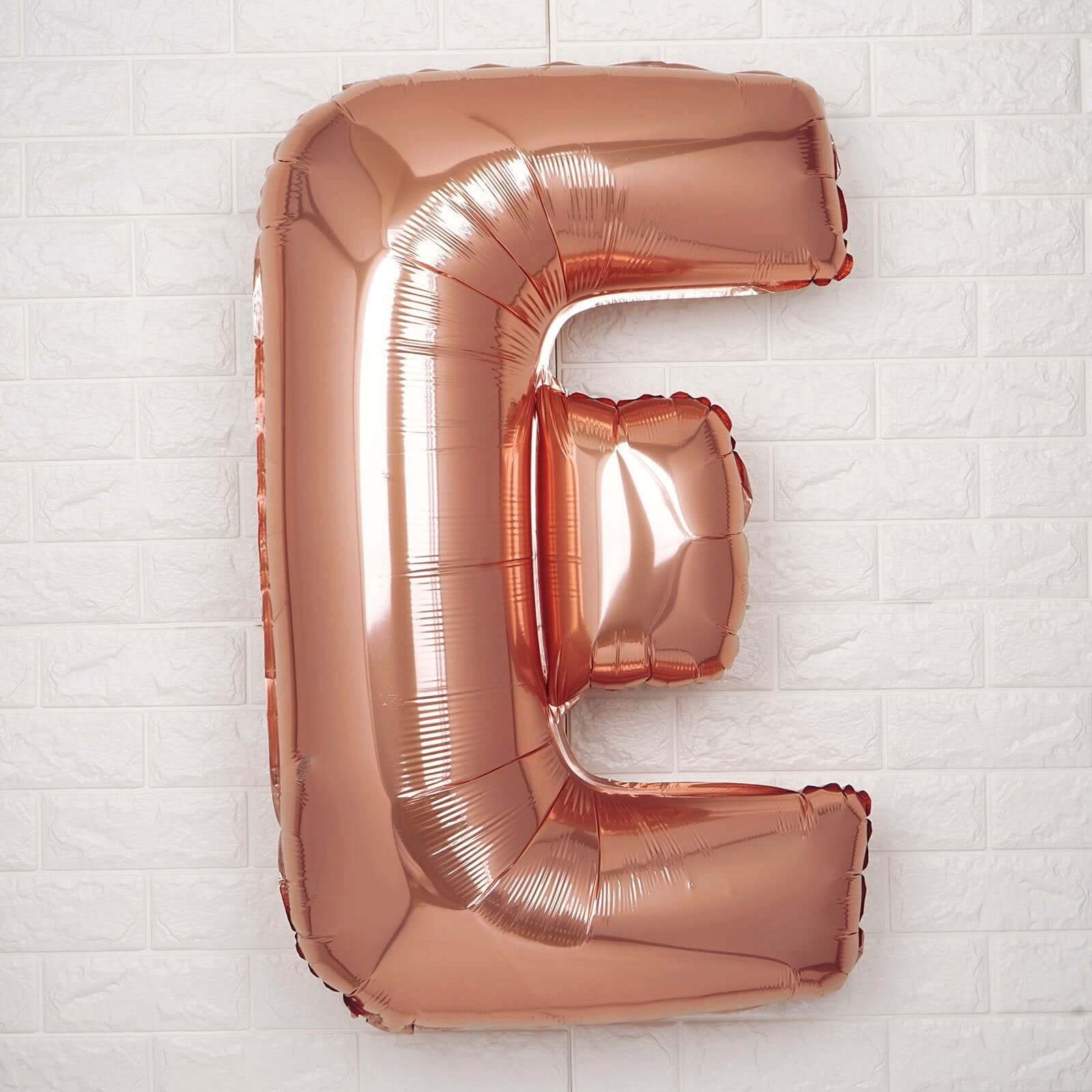 35" Rose Gold Letter and Number Balloons, Metallic Mylar Foil Helium Air Balloons