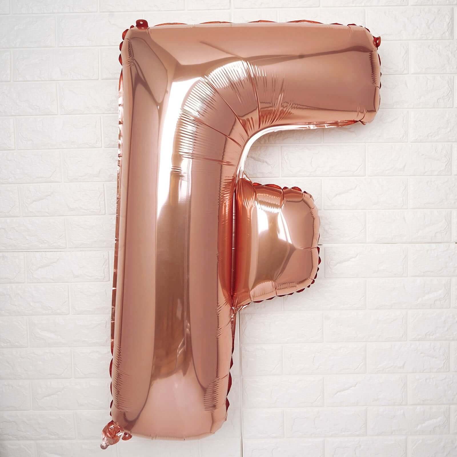 35" Rose Gold Letter and Number Balloons, Metallic Mylar Foil Helium Air Balloons
