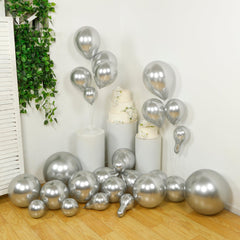 Set of 110 Silver Balloon Garland Kit – Biodegradable Extra Strong Latex Balloons for Party Arch Décor