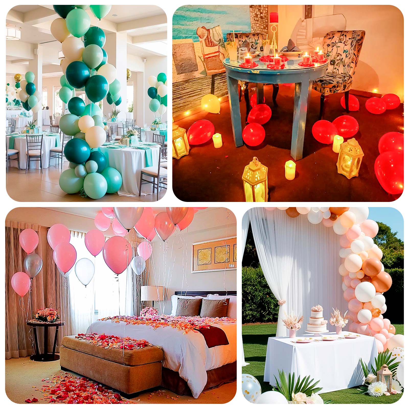 50 Pack Matte Pastel Hunter Emerald Green Biodegradable Balloons 12", Round Eco-friendly Thick Latex Party Balloons