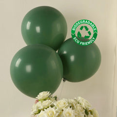 10 Pack Matte Pastel Dusty Sage Green Biodegradable Balloons 18", Round Eco-friendly Thick Latex Party Balloons