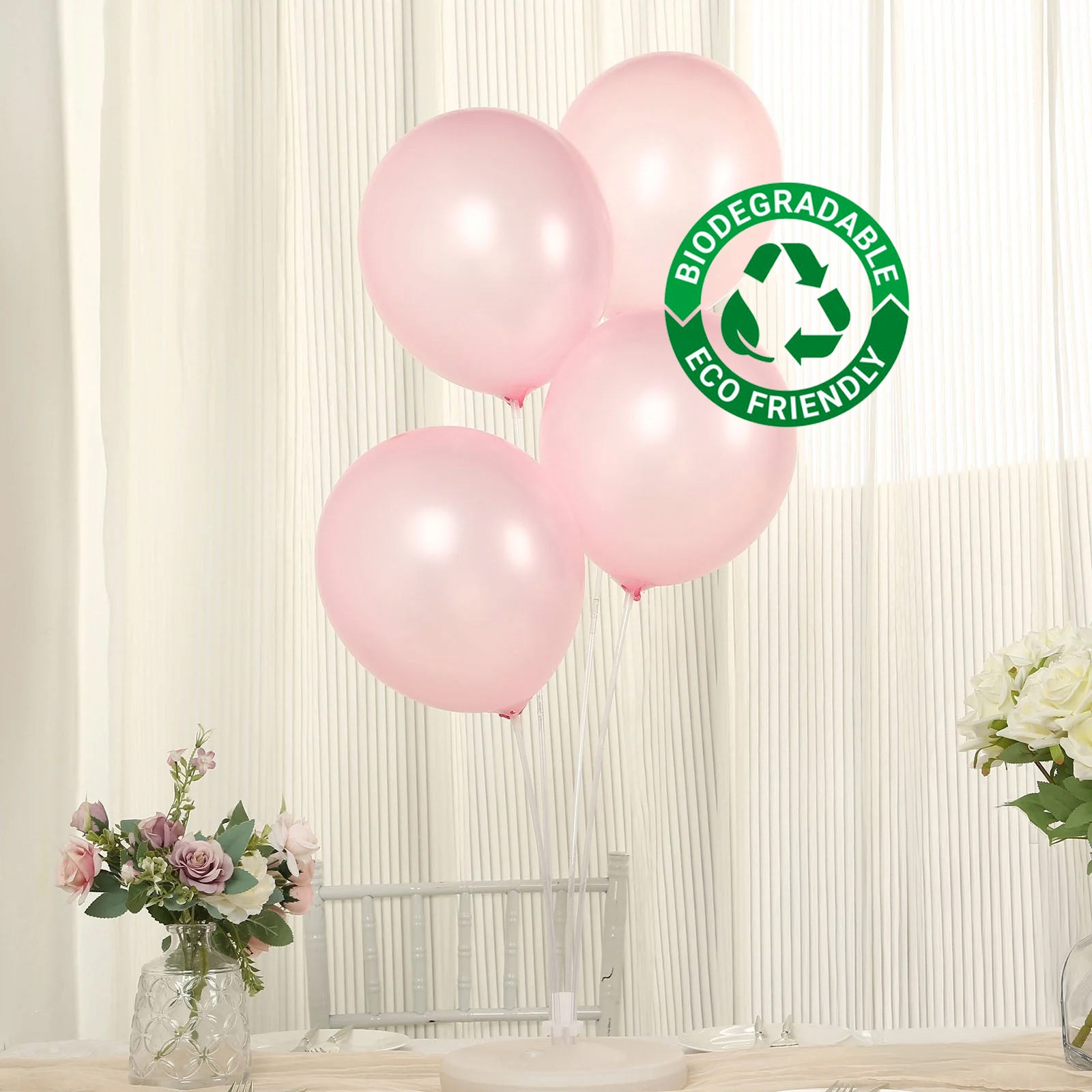 50 Pack Blush Biodegradable Balloons, 12" Thickened Extra Strong Eco-friendly Latex Helium Party Balloons