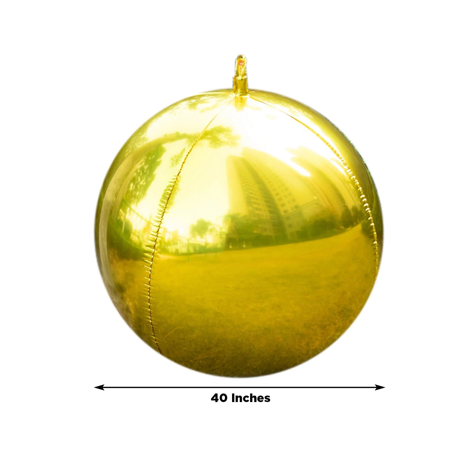 4-Pack Metallic Gold Sphere Balloons, 39" Orbz Mylar Balloons Helium or Air-Filled Party Supplies