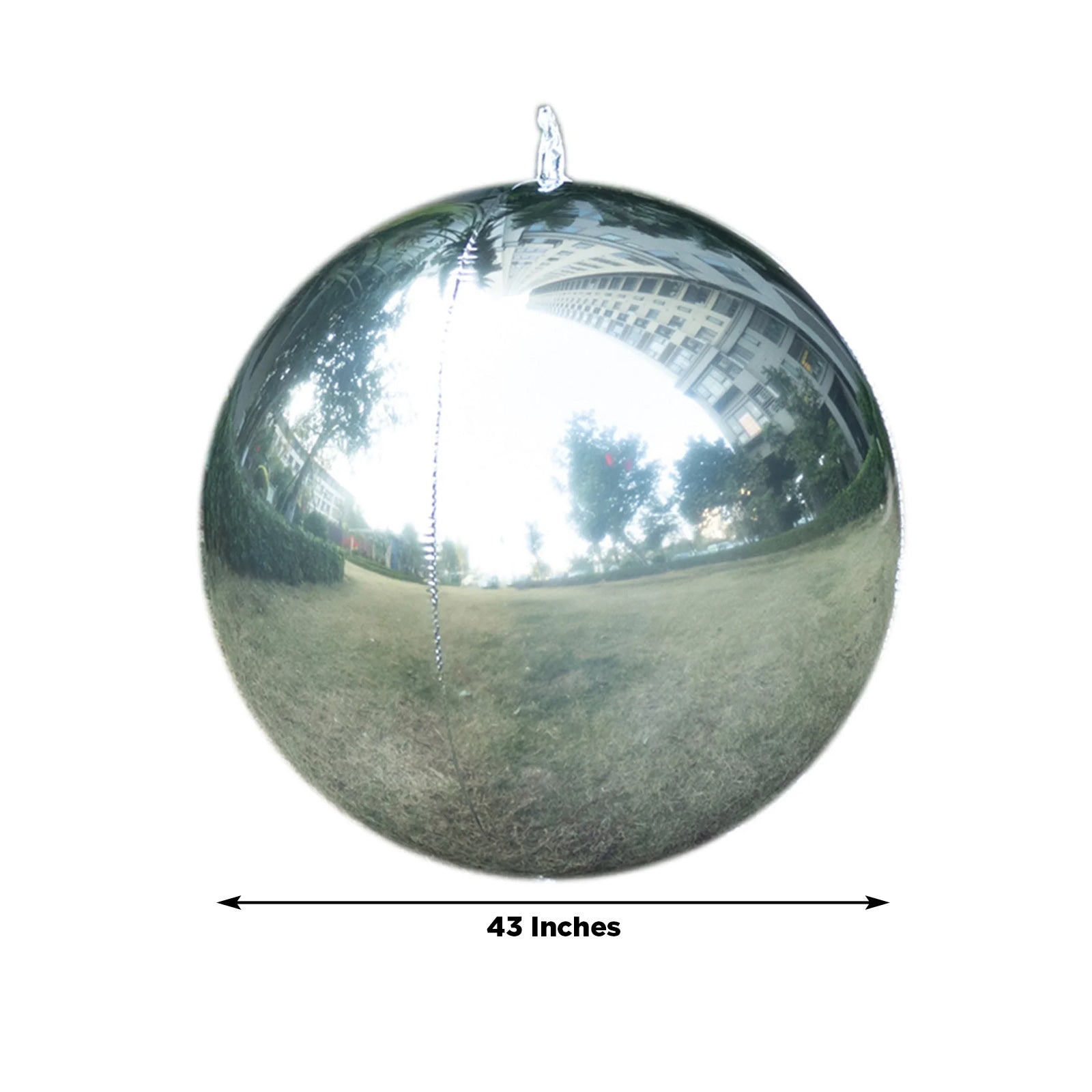 2-Pack Metallic Silver Sphere Balloons, 43" Orbz Mylar Balloons Helium or Air-Filled Party Supplies
