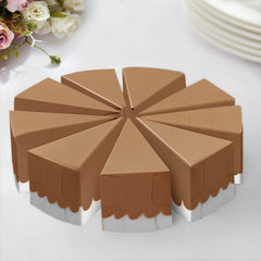 10-Pack Cardstock Triangle Cake Slice Boxes Natural with Scalloped Top - Decorative Takeaway Dessert Containers for Pie Snacks & Party Favors 5"x3"