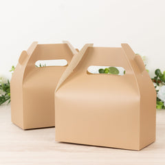 25 Pack Candy Gift Tote Gable Boxes, Matte Nude Party Favor Treat Boxes - 6"x3.5"x7"