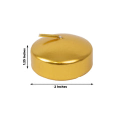 12 Pack 2" Metallic Gold Floating Candles – Unscented Dripless Long-Lasting Disc Wax Candles for Weddings & Table Décor