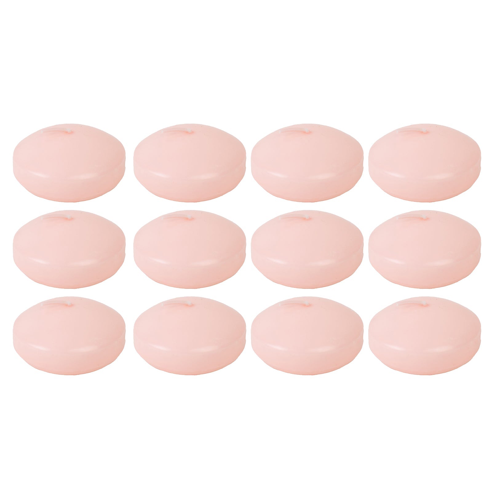 12 Pack 3" Blush Floating Candles, Unscented Dripless Wax Discs for Centerpieces