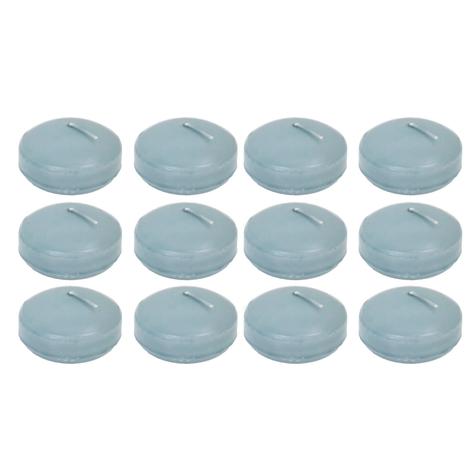 12 Pack 3" Dusty Blue Floating Candles, Unscented Dripless Wax Discs for Centerpieces