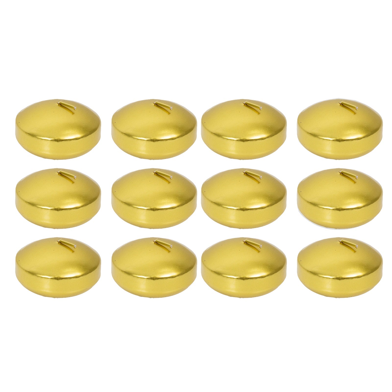 12 Pack 3" Gold Floating Candles, Unscented Dripless Wax Discs for Centerpieces