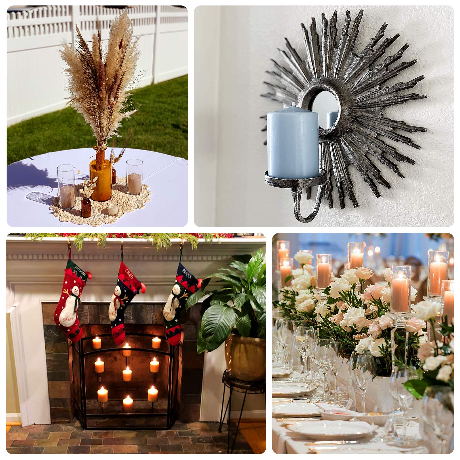 6-Pack 3"x6" Unscented Dripless Pillar Candles – Blush Long-Burning Wax Candles with Cotton Wicks for Home, Weddings & Event Decor