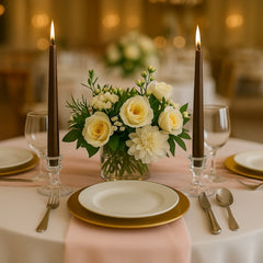 10-Pack Taper Candles Premium Wax Design Cinnamon Brown - Unscented Candles for Upscale Settings 10"