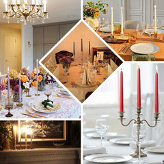 10-Pack Taper Candles Premium Wax Design Ivory - Unscented Candles for Upscale Settings 10"