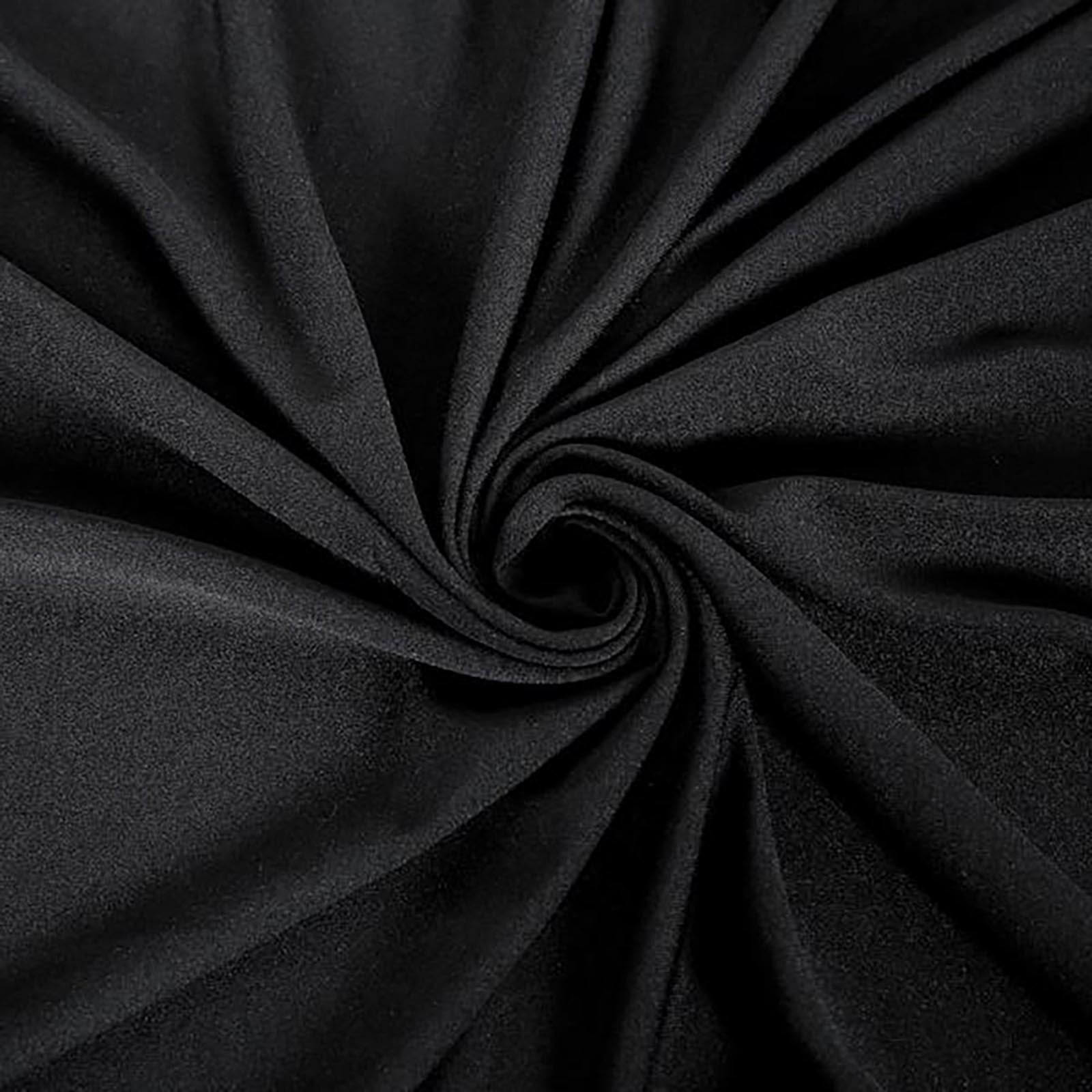 Premium Spandex Chair Cover with Foot Pockets for Banquet Chairs Black - Stretch 220GSM Fitted Slipcover