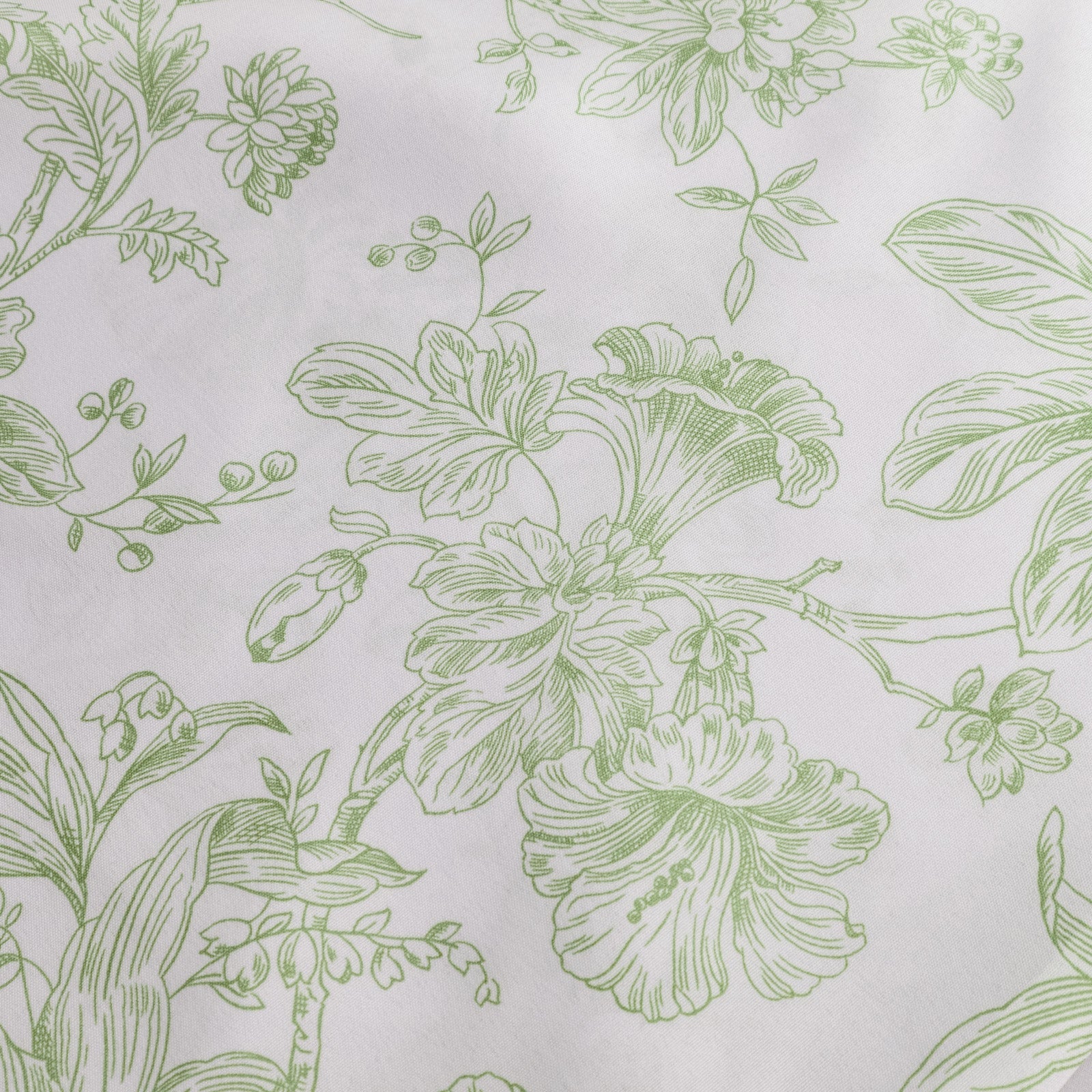 10 Pack Polyester Chair Covers  for Banquet Chairs – White Dusty Sage Green French Toile Pattern, Reusable Stain-Resistant Slip-On Slipcovers