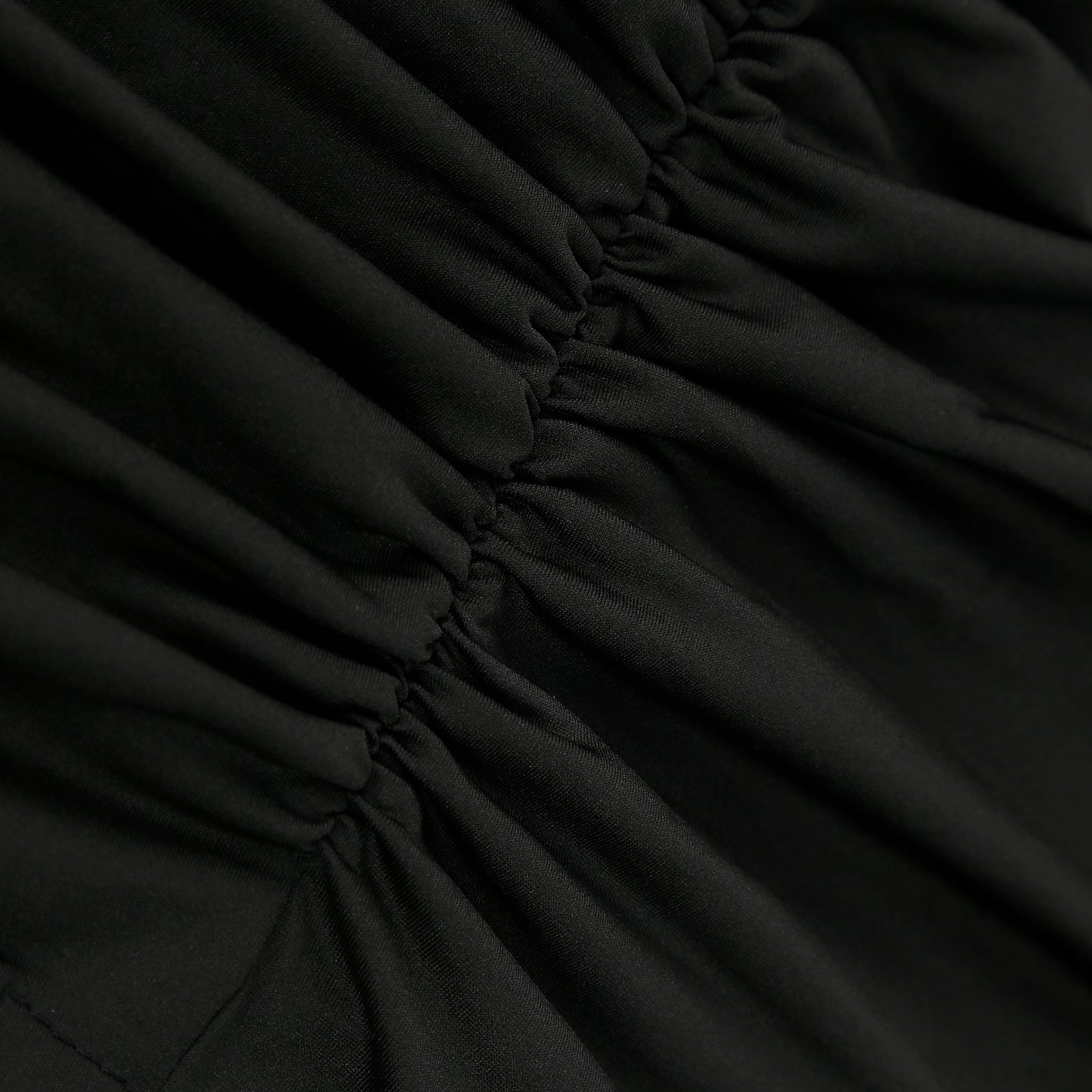 Spandex Folding Chair Cover Black with Ruched Swag Back and Foot Pockets – Fitted Stretch Slipcover