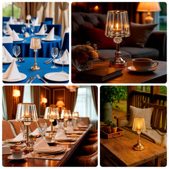 2-Pack 11" Crystal Pendant Candle Holders - Classic Empire Lamp Shade Style in Silver, Votive Candle Stand For Table Centerpieces