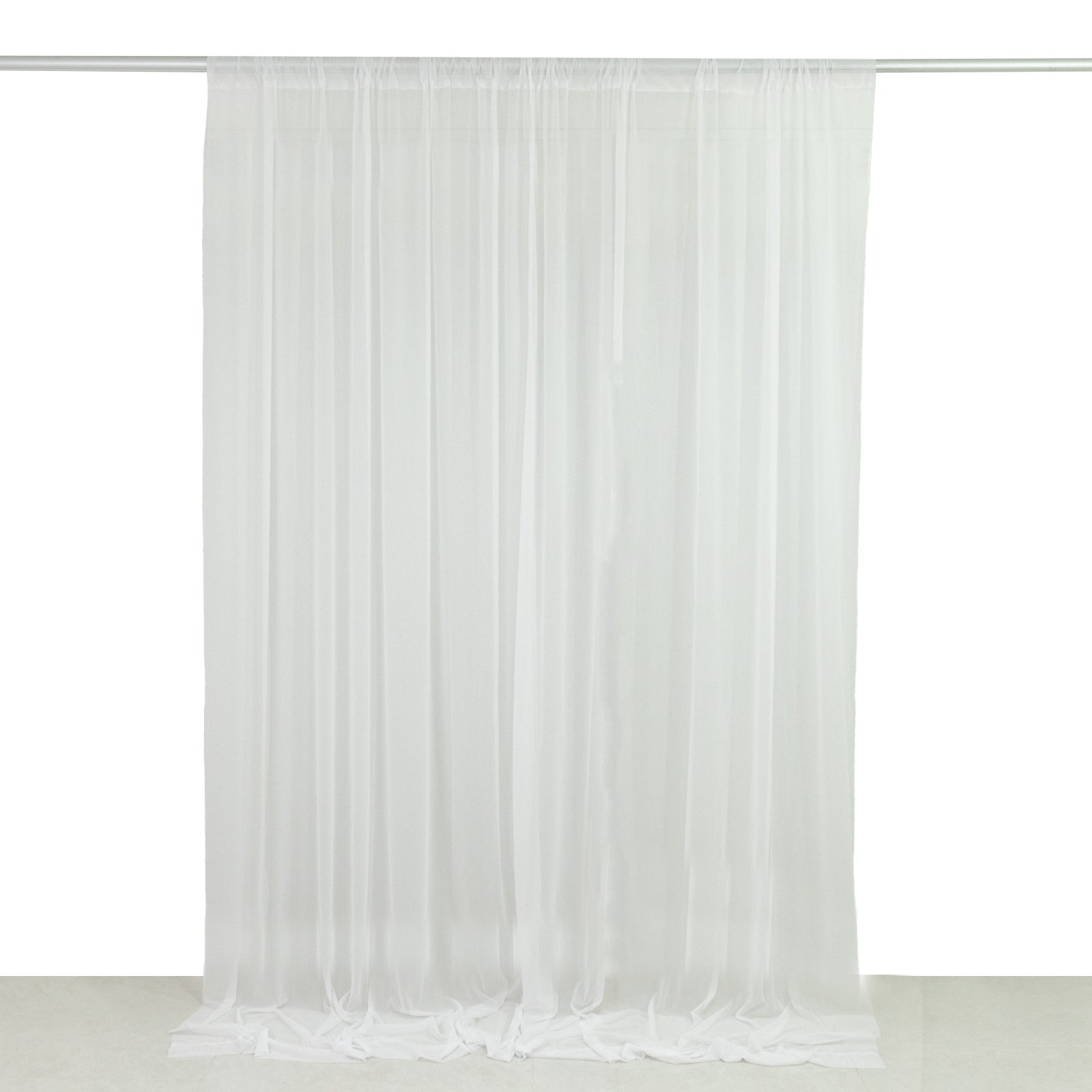Sheer Backdrop Curtain Panel 10ft × 10ft White – Wedding Arch Drape with Rod Pocket