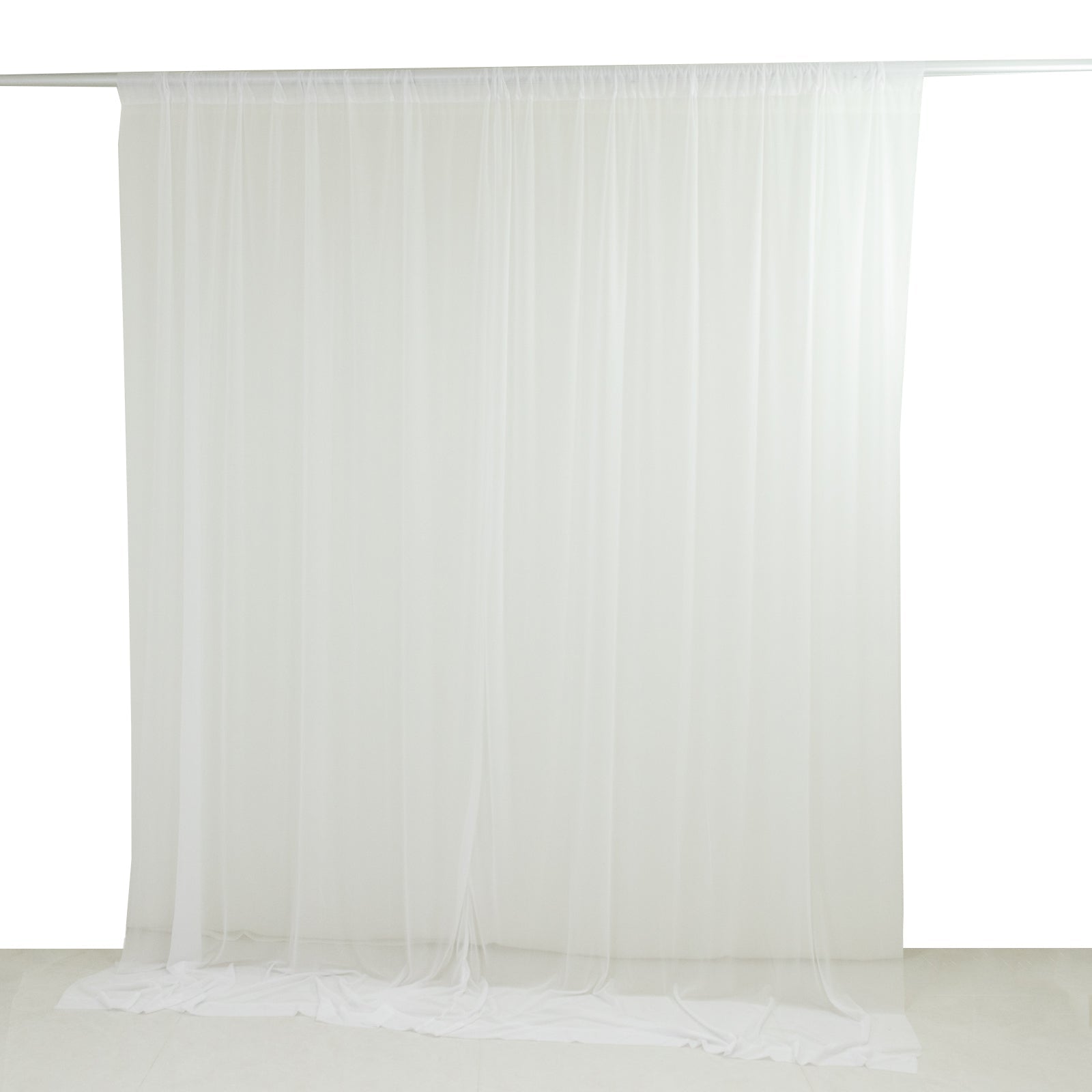 Sheer Backdrop Curtain Panel 10ft × 10ft White – Wedding Arch Drape with Rod Pocket